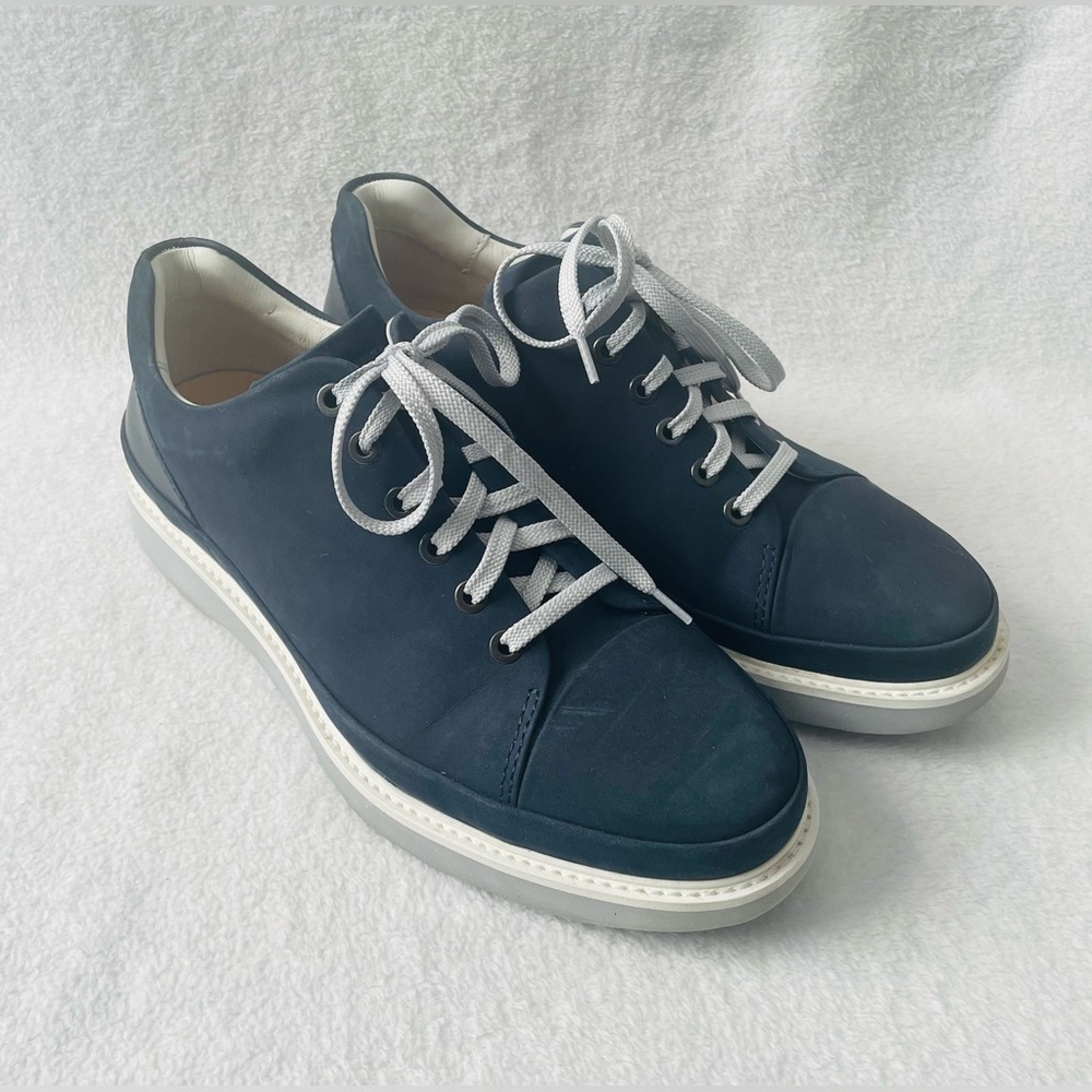 SOLD - Samuel Hubbard Men Sneakers 8.5 M Blue Leather Fast Walking Shoes